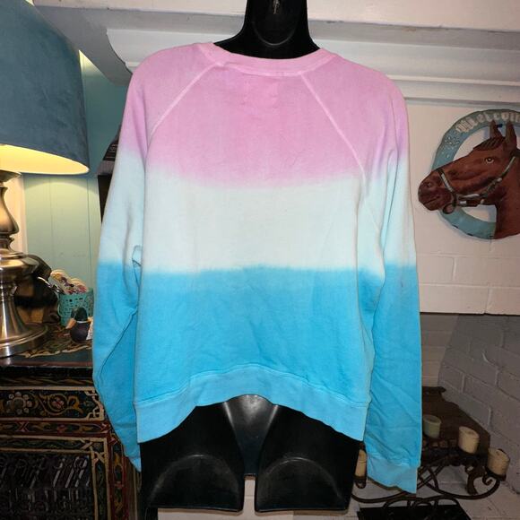 ELECTRIC & ROSE VENICE OVERSIZED CROP STRIPED TIE DYE SWEATSHIRT JUMPER XS - Picture 5 of 7